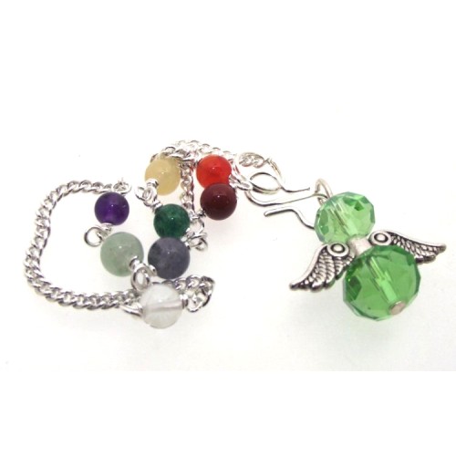 Green Crystal Angel Charm Chakra Pendulum